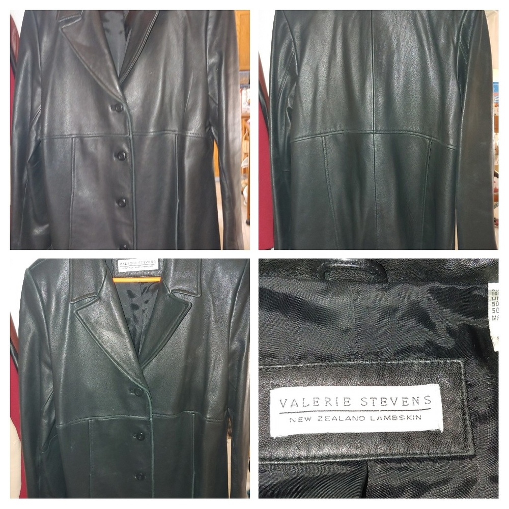 Vintage Black 100% Lambskin Leather Coat